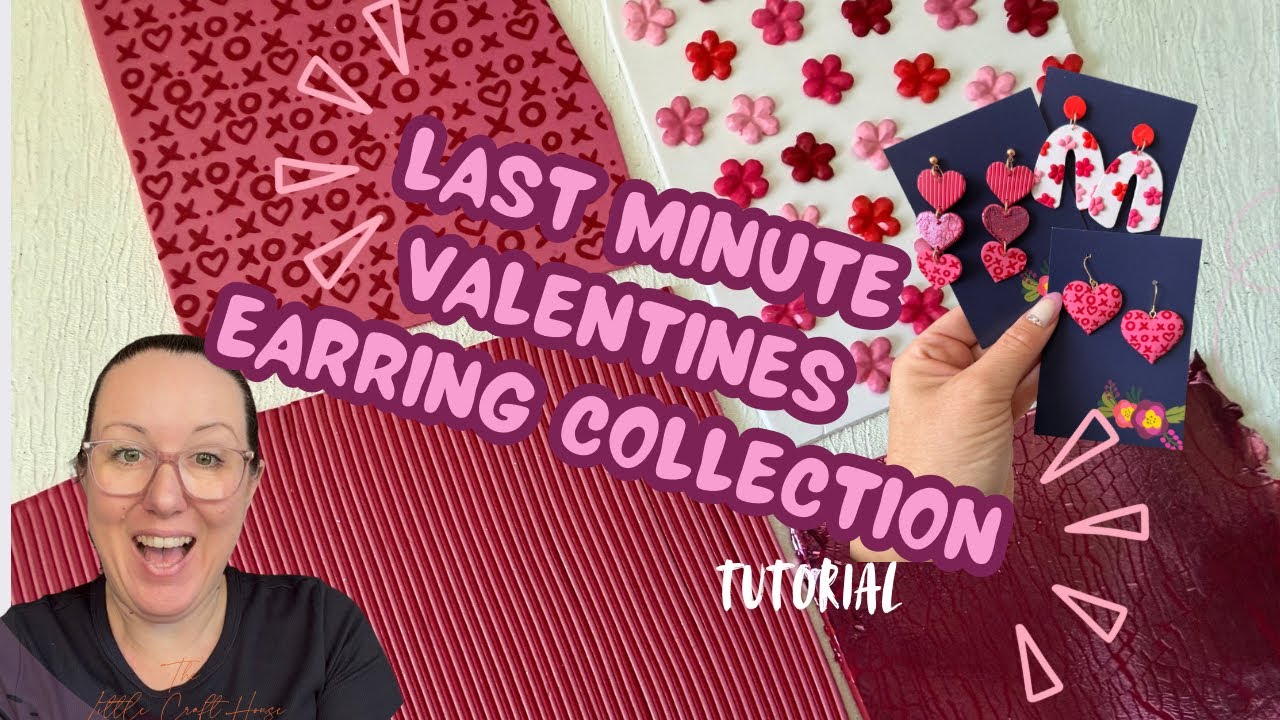 How to make 4 last minute Polymer Clay Valentines Slabs and turn them into an earring collection!