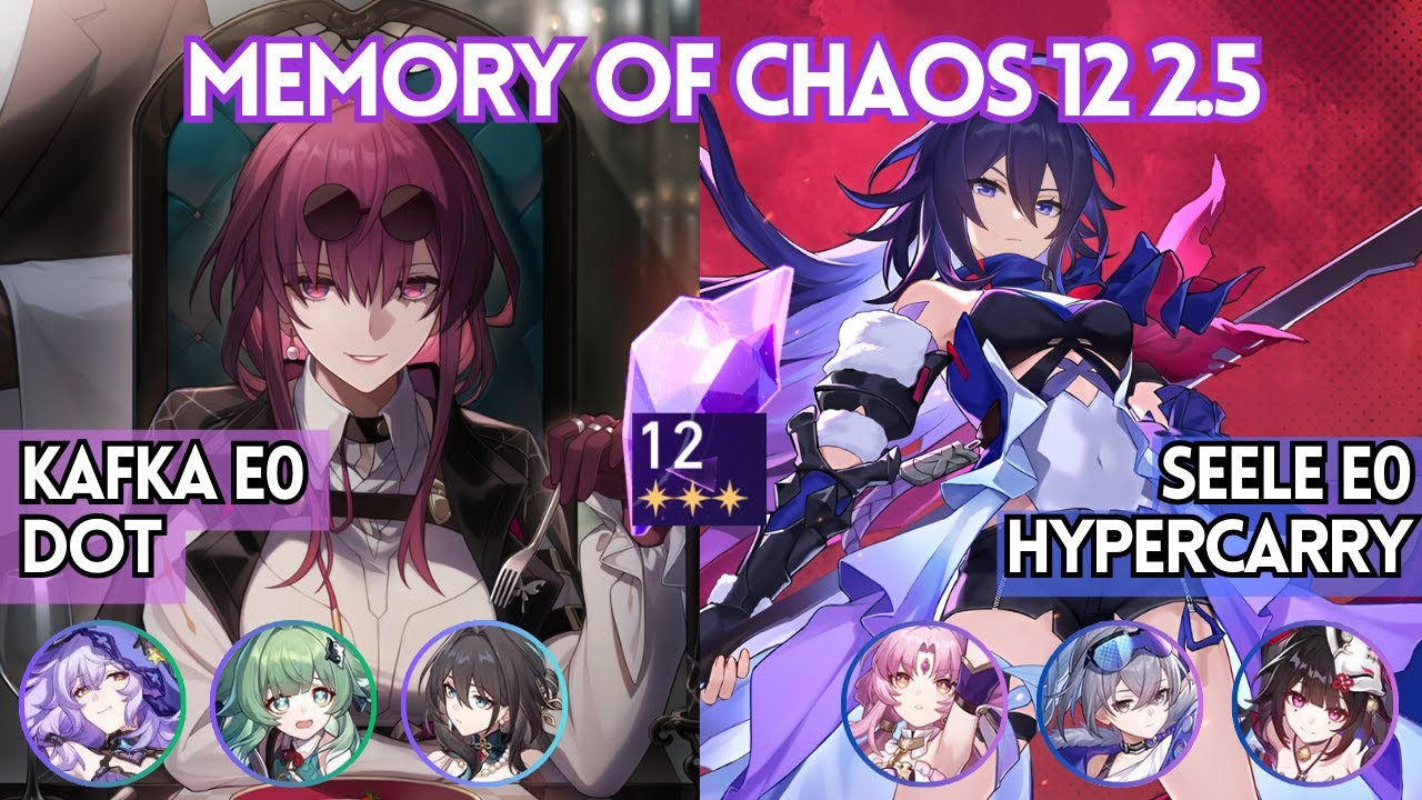 Kafka E0 DOT and Seele E0 Mono Quantum Memory of Chaos 12 Full Stars - Honkai Star Rail 2.5