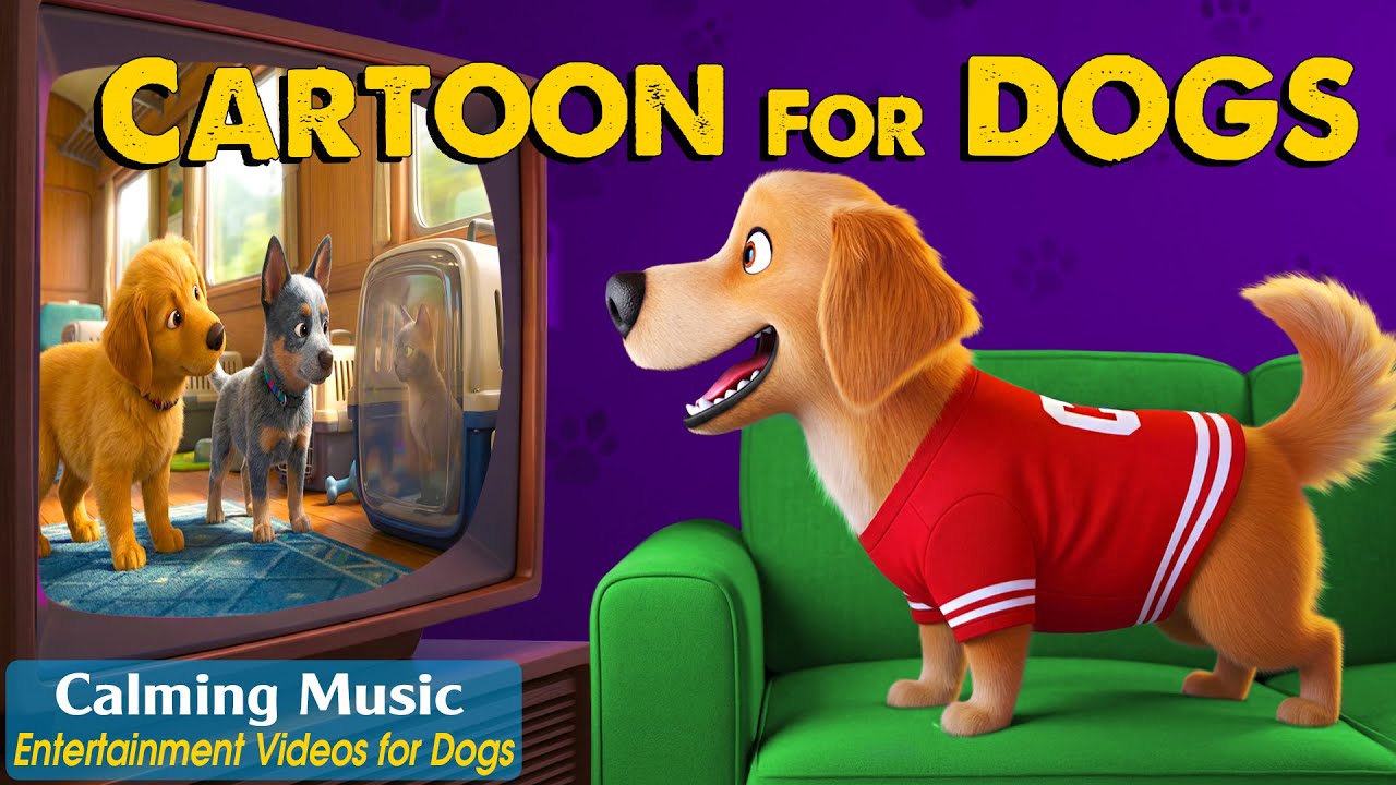 Dog Cartoon: Relaxing Dog TV to Keep Your Dog Happy Home Alone🐶 Anti-Anxiety Music & Videos for Dogs