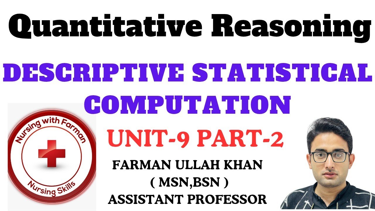 Descriptive Statistics Computation | Quantitative Reasoning | Chap # 9 Part-2 | Lecture With MCQS.