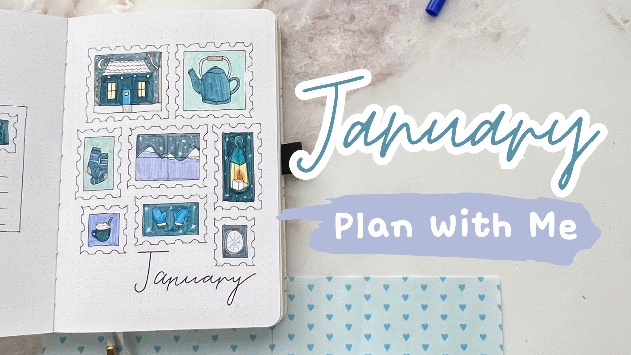 January 2026 Bullet Journal Setup | Plan With Me | Cozy Winter Stamps Theme