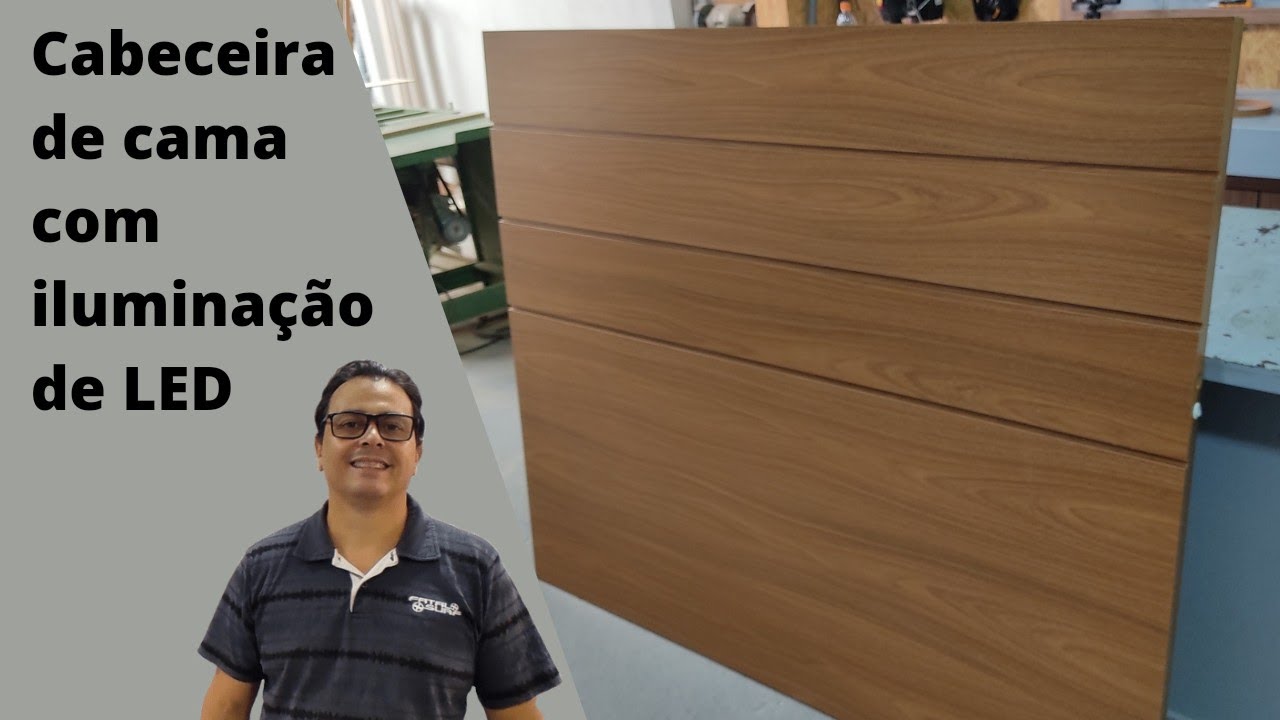 Cabeceira da cama com iluminação de LED