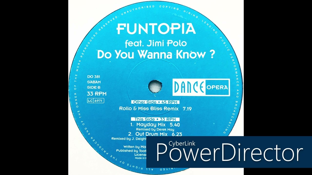 Funtopia feat. Jimi Polo • Do You Wanna Know? (Gut Drum Mix) (1994)