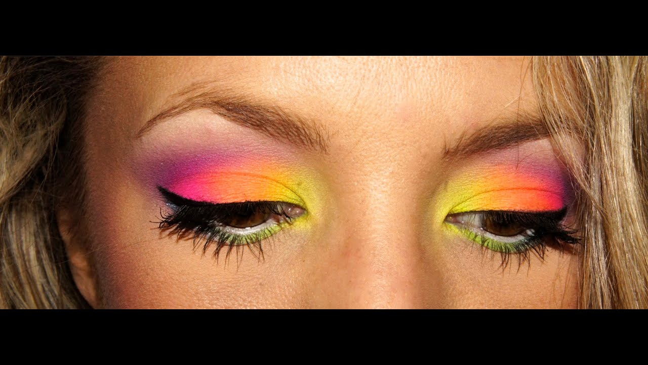 Maquillage FLUO again avec ACID palette I Clairette Sweety