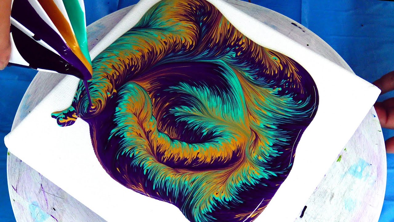 (449) FIRST TIME trying SPLIT CUP pour ~ Acrylic pour painting ~ Relaxing art ~ Spin art