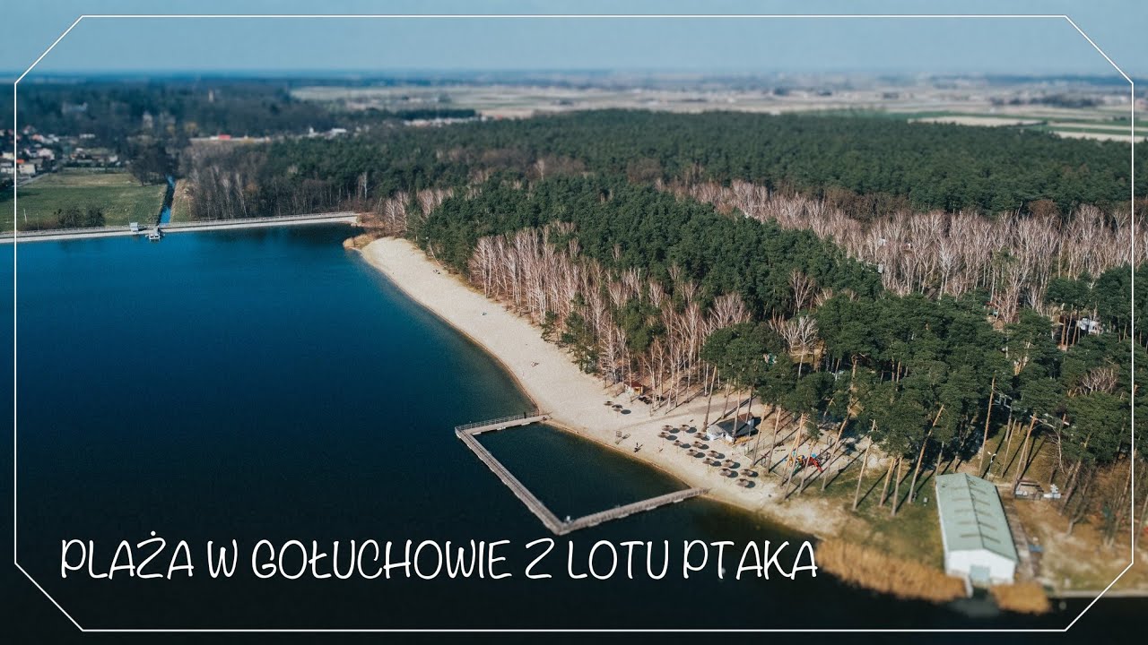 Gołuchów - plaża z lotu ptaka || 4K