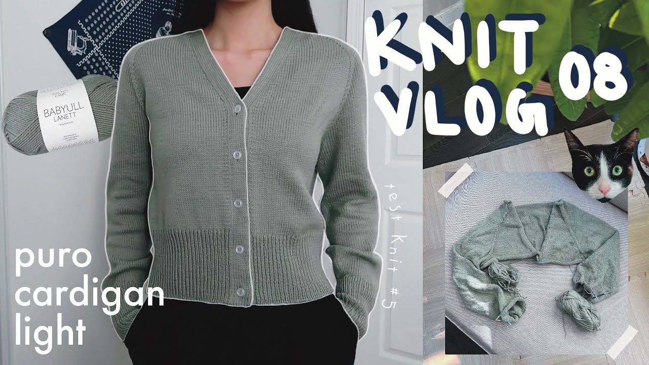 Puro Cardigan Light Test Knit for Rui Yamamuro in Babyull Lanett | Vlog/Diaries ep 08 | cindknits