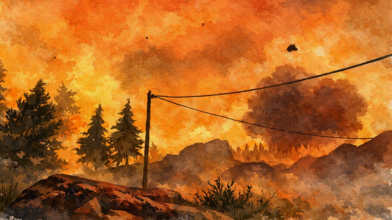 Firewatch Ambience — 1 Hour of The June Fire in July | Crackling Fire Sounds for Relaxing & Studying