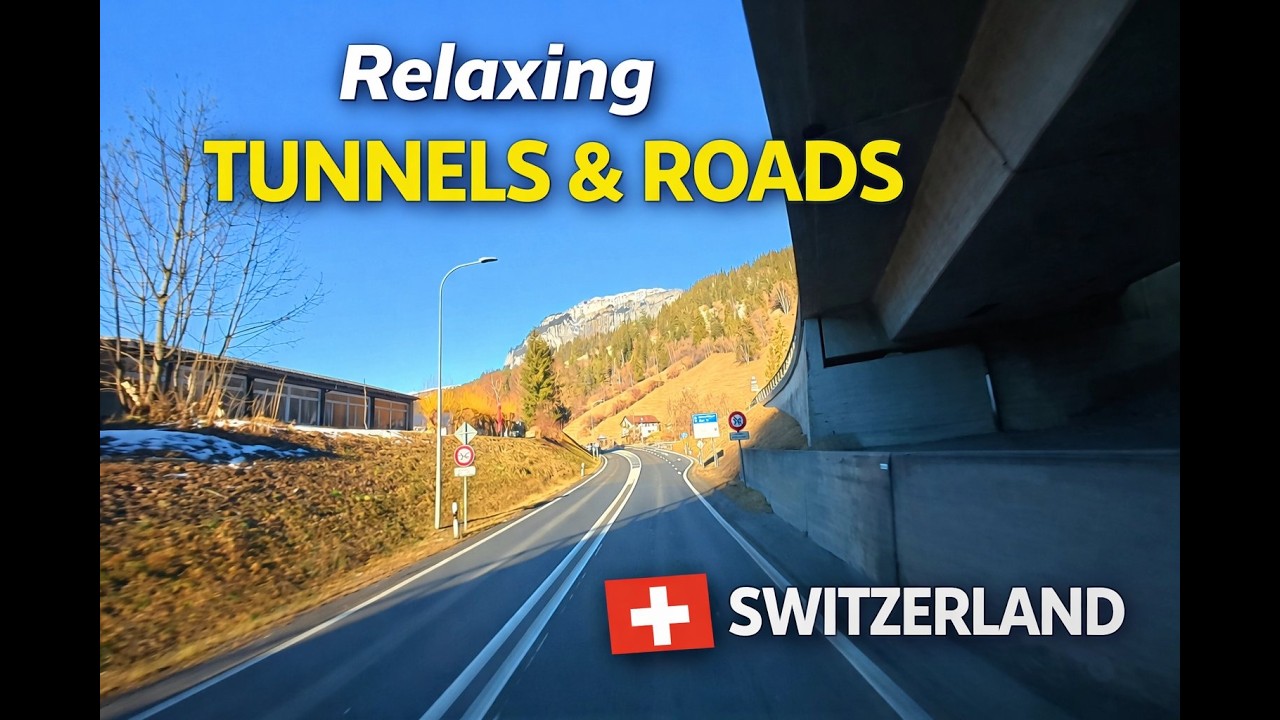 Relaxing Drive Through Swiss Tunnels & National Roads 🇨🇭 | Scenic Towns POV (No Talking) [4K]