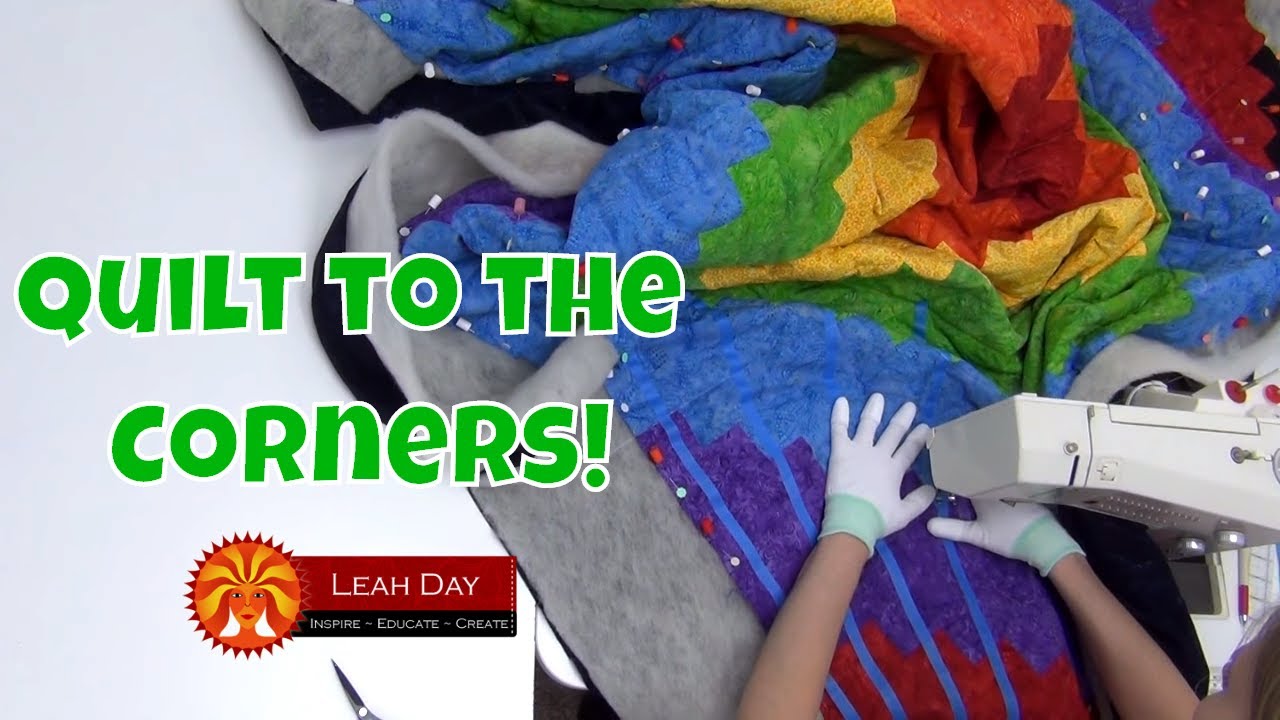 Quilting a BIG Quilt Straight to the Corners - Walking Foot Quilting