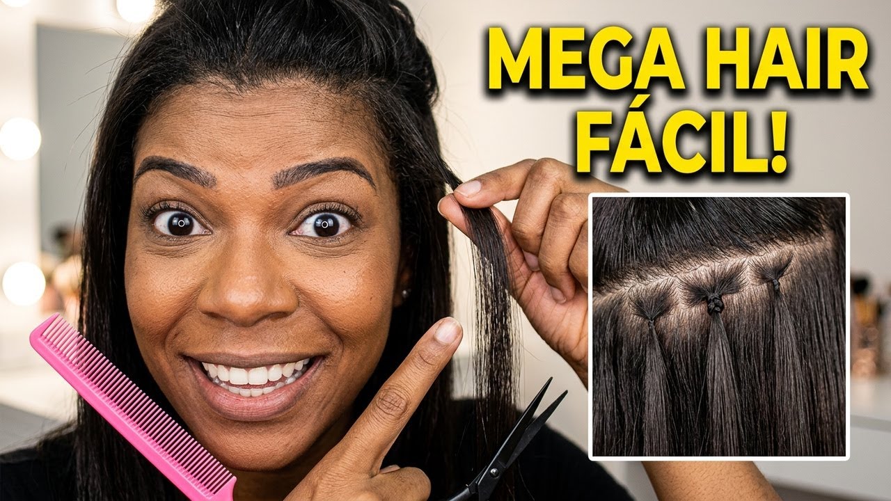 Como fazer a Frente do implante Mega Hair sozinha- Parte 1 (frente, mechas) Tutorial nó italiano