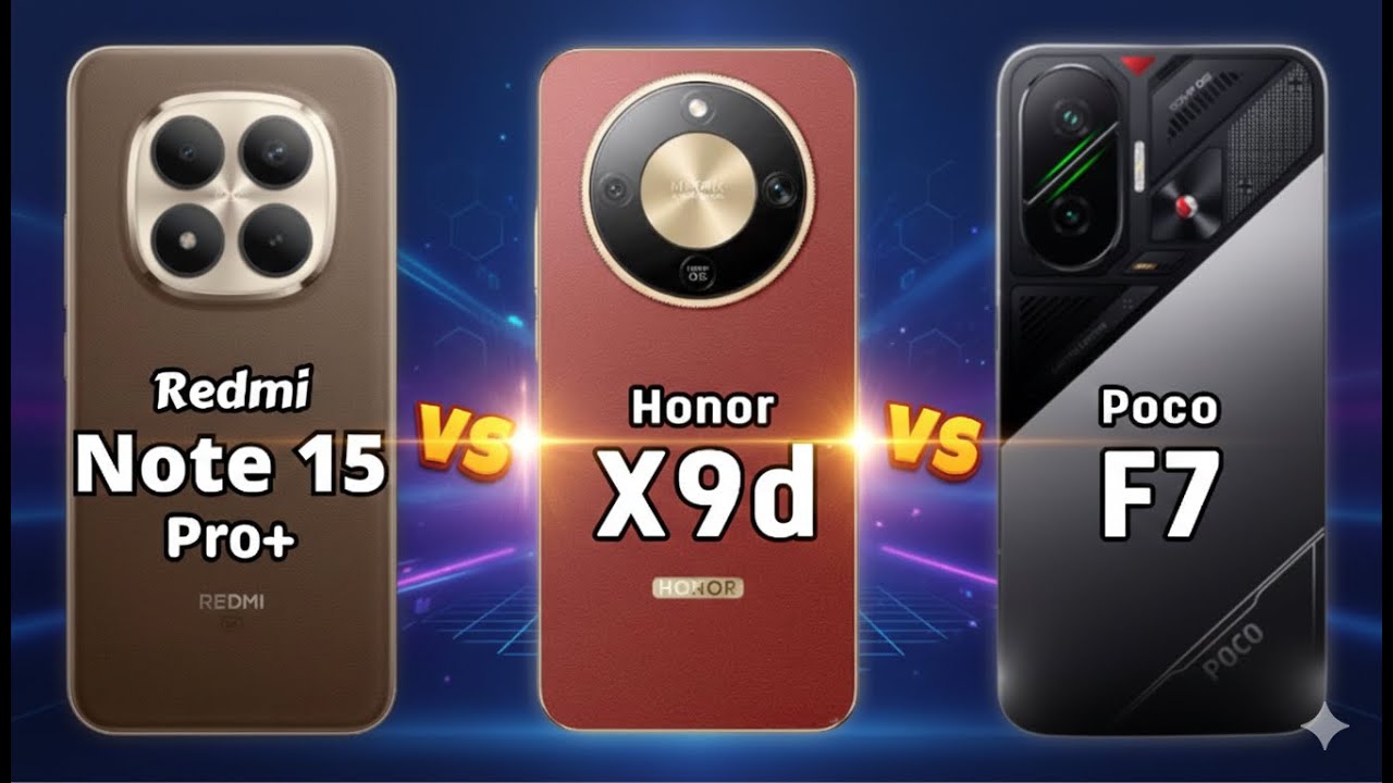 Redmi Note 15 Pro Plus vs Honor X9d vs Poco F7