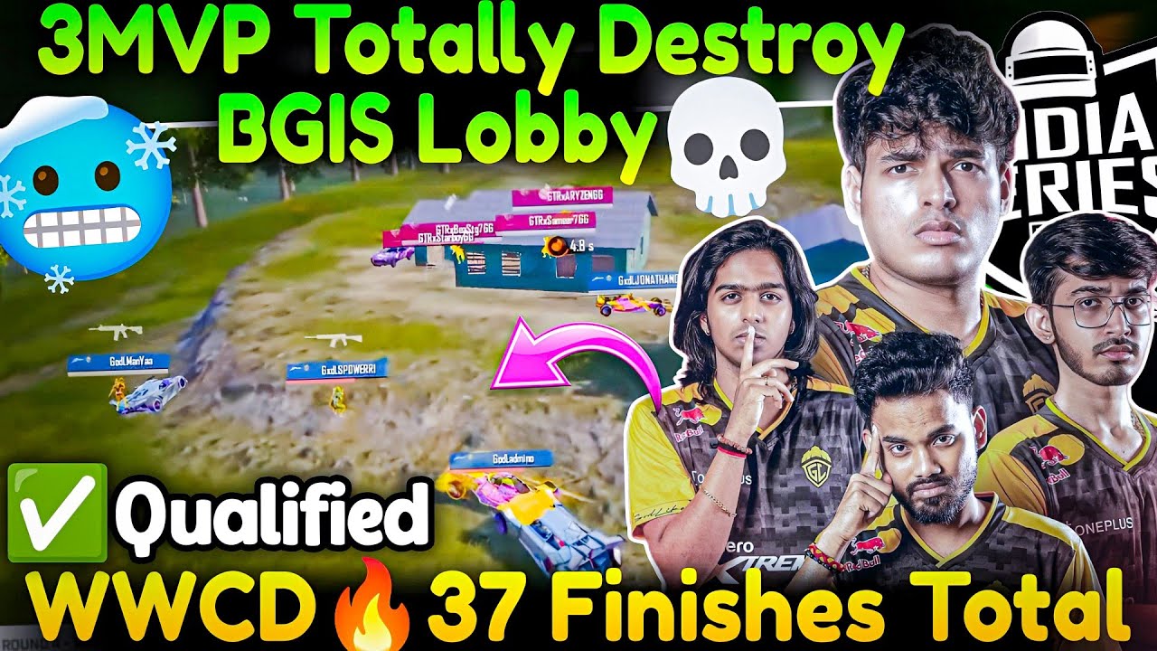 22 Finishes WWCD😱3 MVP Totally Destroy Lobby🥶37 Finishes Total📈Qualified For Quarter Finals✅