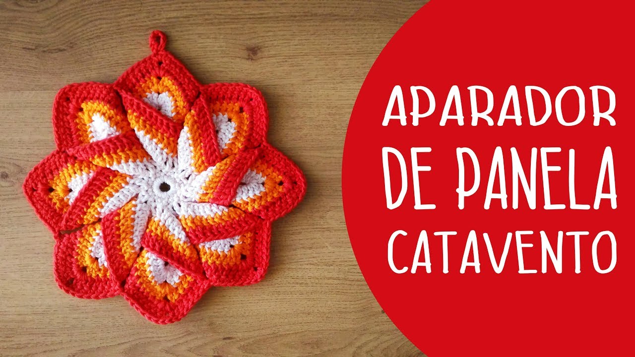 APARADOR DE PANELA CATAVENTO EM CROCHÊ