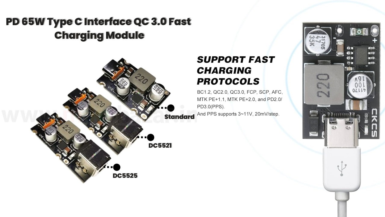 65W Type C Interface QC 3.0 Samsung super fast charging supporting Module