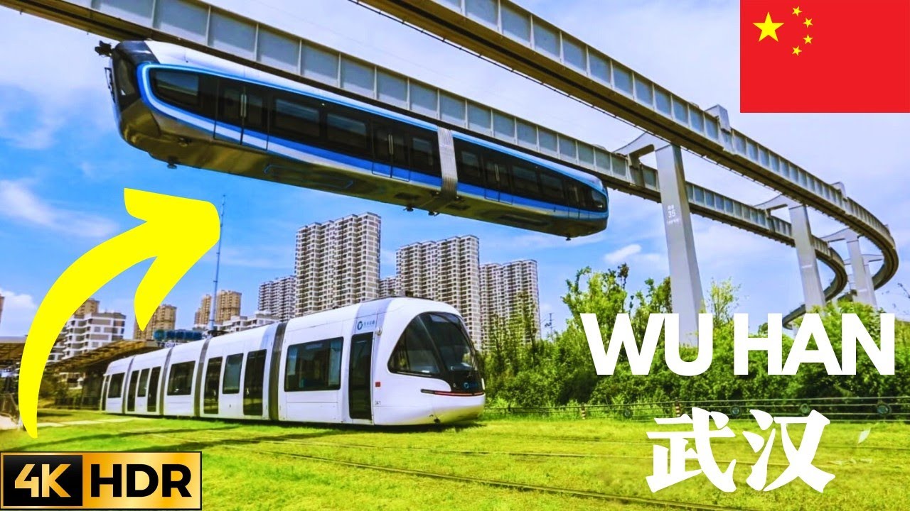 Riding Wuhan's Driverless Sky Train: China's FIRST Upside down Monorail Secrets Revealed | 4K HDR