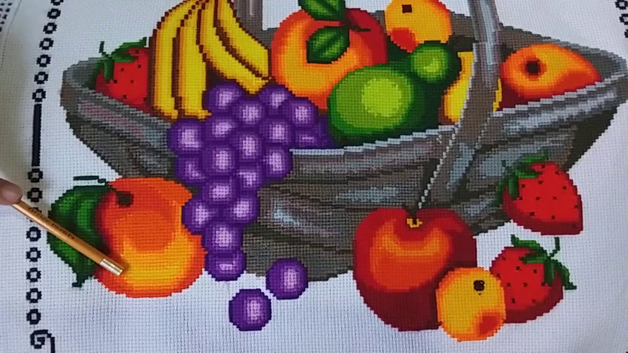 Servilletas de Frutas 🍌🍊🍐🍑⚘🌷🌺💐🤩😍 COMPLETO😅 EN #PUNTODECRUZLUGUIS