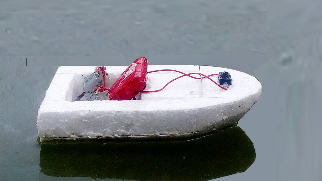 how to make mini rc boat twin 180 motor using foam
