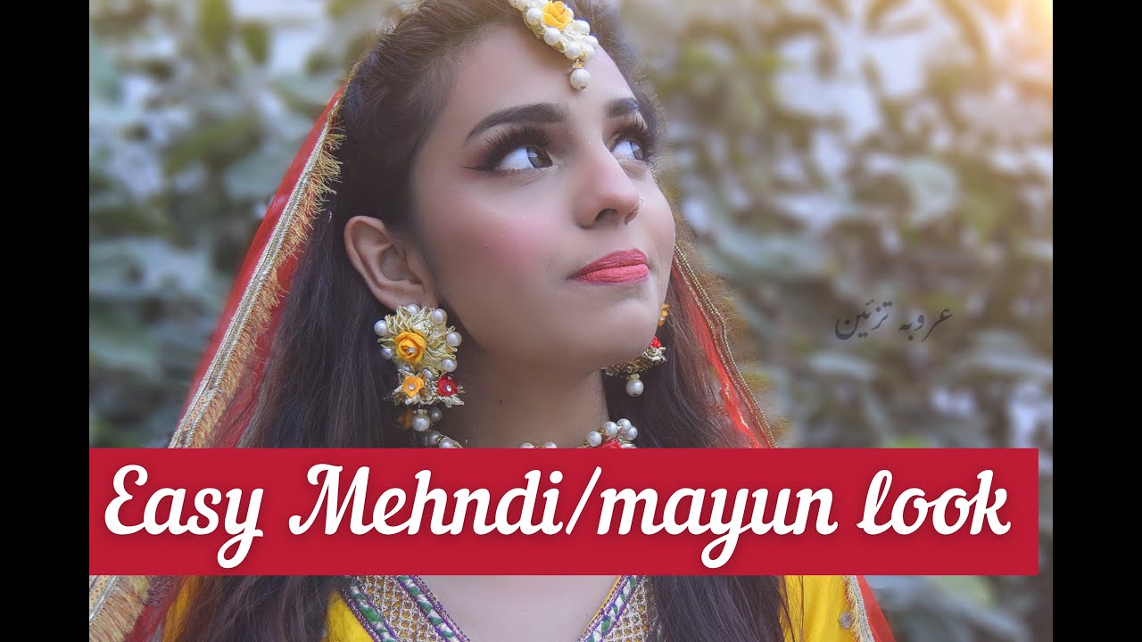 EASY YET GORGEOUS MEHNDI/MAYUN LOOK IN URDU/HINDI || SAMOSIIII