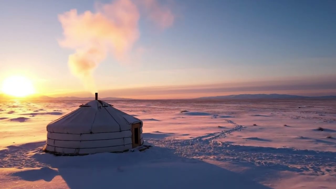 A Serene Morning in the Golden Snowscape | Warm Folk Songs to Purify the Heart