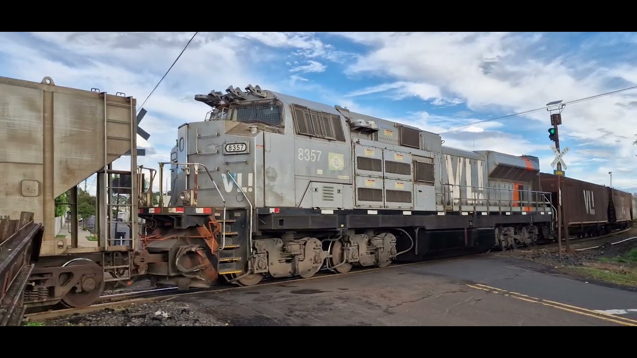 Trem J548 chegando em Uberaba com vagoes de graos destino Porto de Santos 12/02/2026