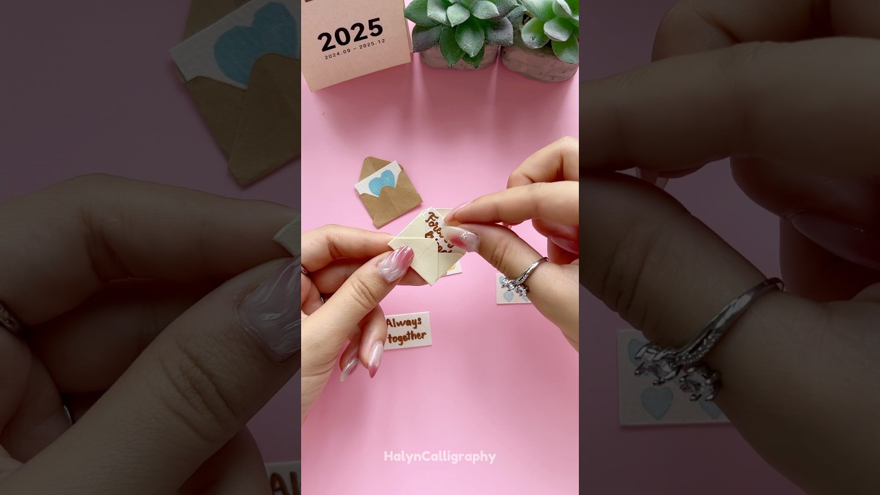 Zr&oacute;b to sam: Mini kartka pop-up dla najlepszej przyjaci&oacute;łki 💌 #szorty #halyncalligraphy #zr&oacute;b to sam
