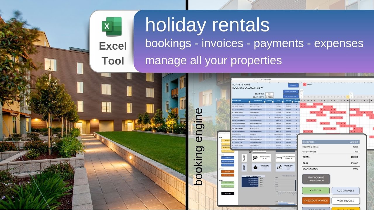 Holiday Rentals Bookings Management Excel Tool