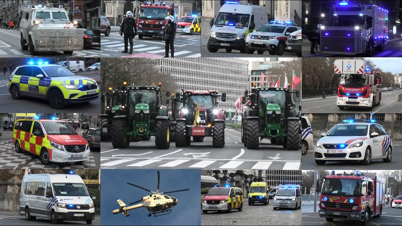 [CATA-AP/E-HORN] Vele HULPDIENSTEN met spoed tijdens het BOERENPROTEST in het centrum van BRUSSEL!