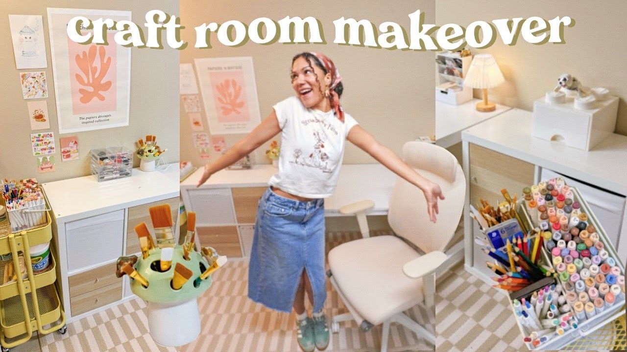 Craft Room Makeover🧵🖍️ - garage transformation part one!