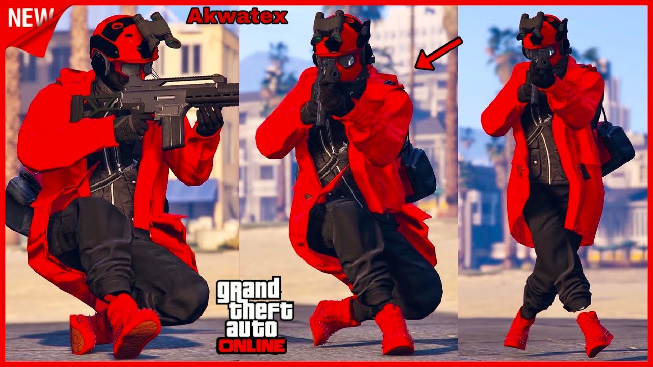 AVOIR UNE NOUVELLE TENUE MODDER TRYHARD SANS CODAGE ROUGE ET NOIR SUR GTA 5 ONLINE EN 1.57!