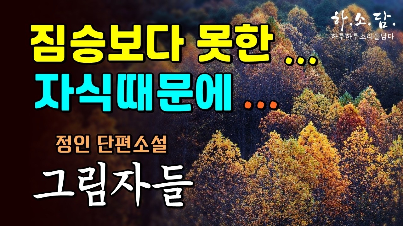 늙은 어미를 찾아 온 자식들은 여전히 바지 안 가시처럼 발목을 찔러대고 기어이... [그림자들 - 정인 단편소설] #하소담오디오드라마 | 책읽어주는여자 #하소담오디오북