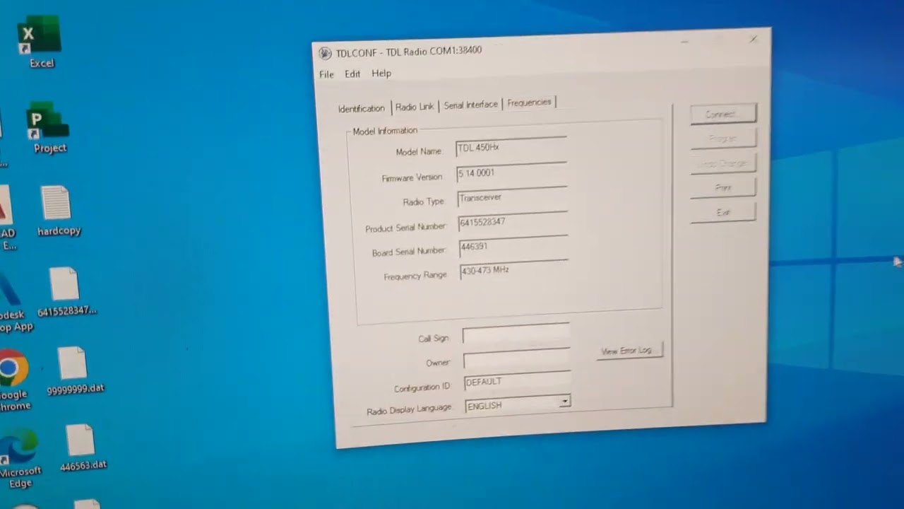 trimble TDL 450 radio updating and editing configuration