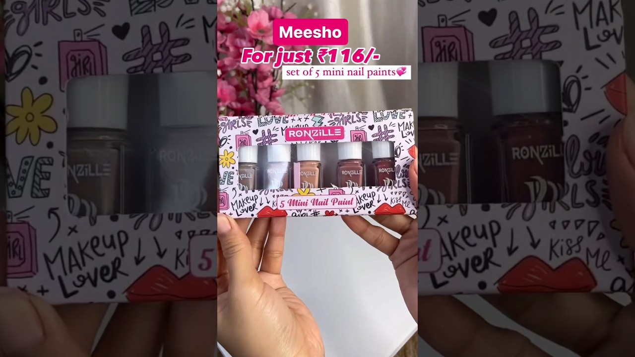 Meesho finds🌸set of 5 nailpaints under ₹116/-✨