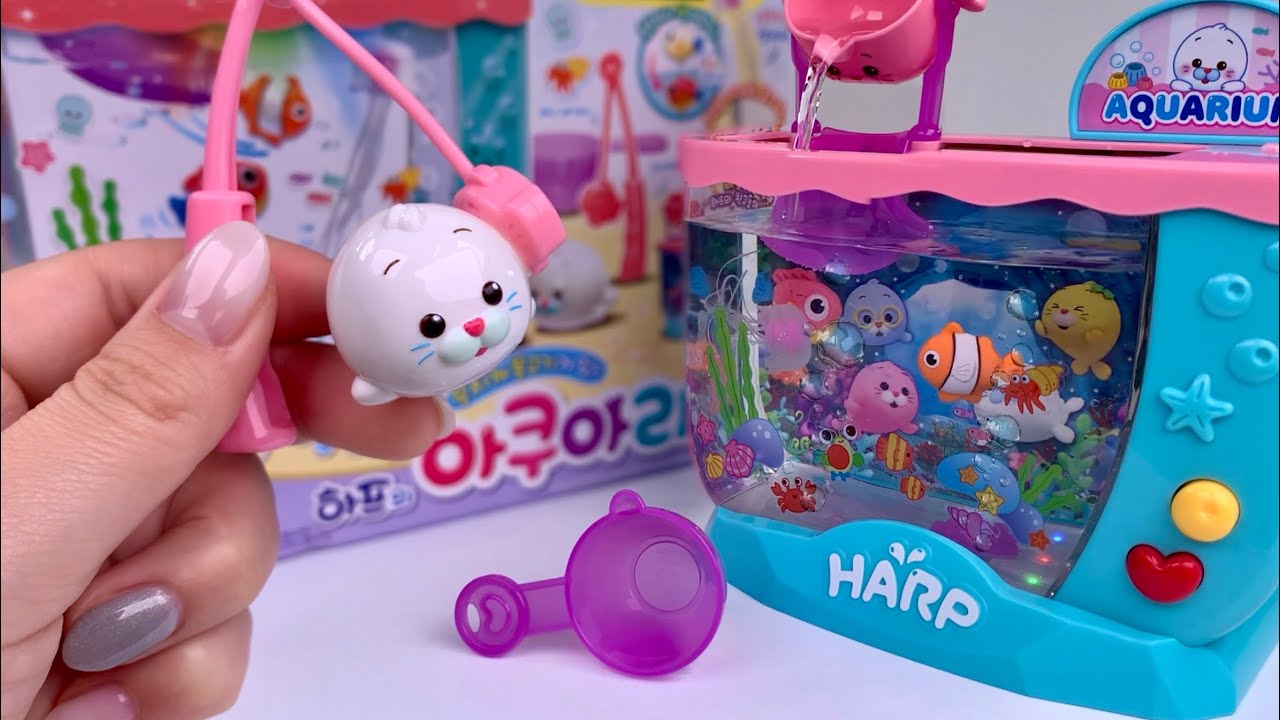 [🐰toy asmr🐰] Harp's Fishing Aquarium Playset ASMR Satisfying with Unboxing No Talking Review Toys