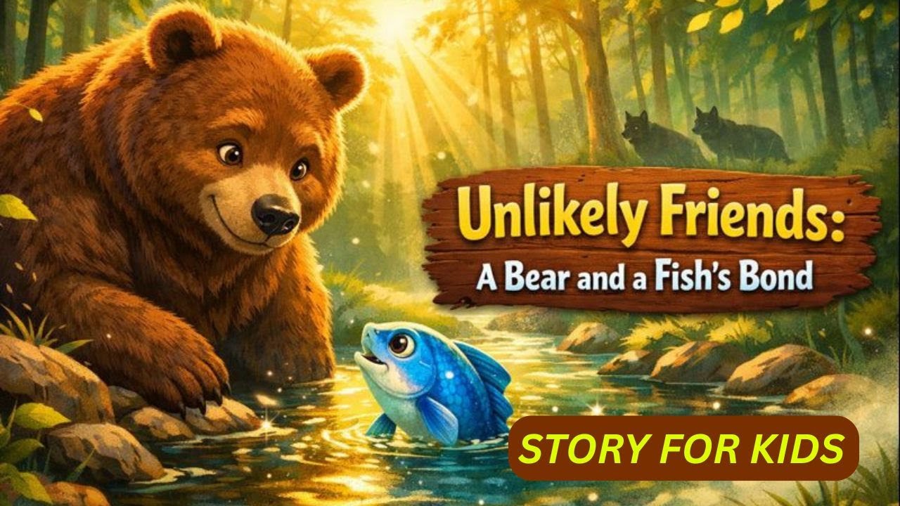 A Bear and a Fish’s Unlikely Friendship | Magical Forest Story for Kids  | Kool Kreative Mingle