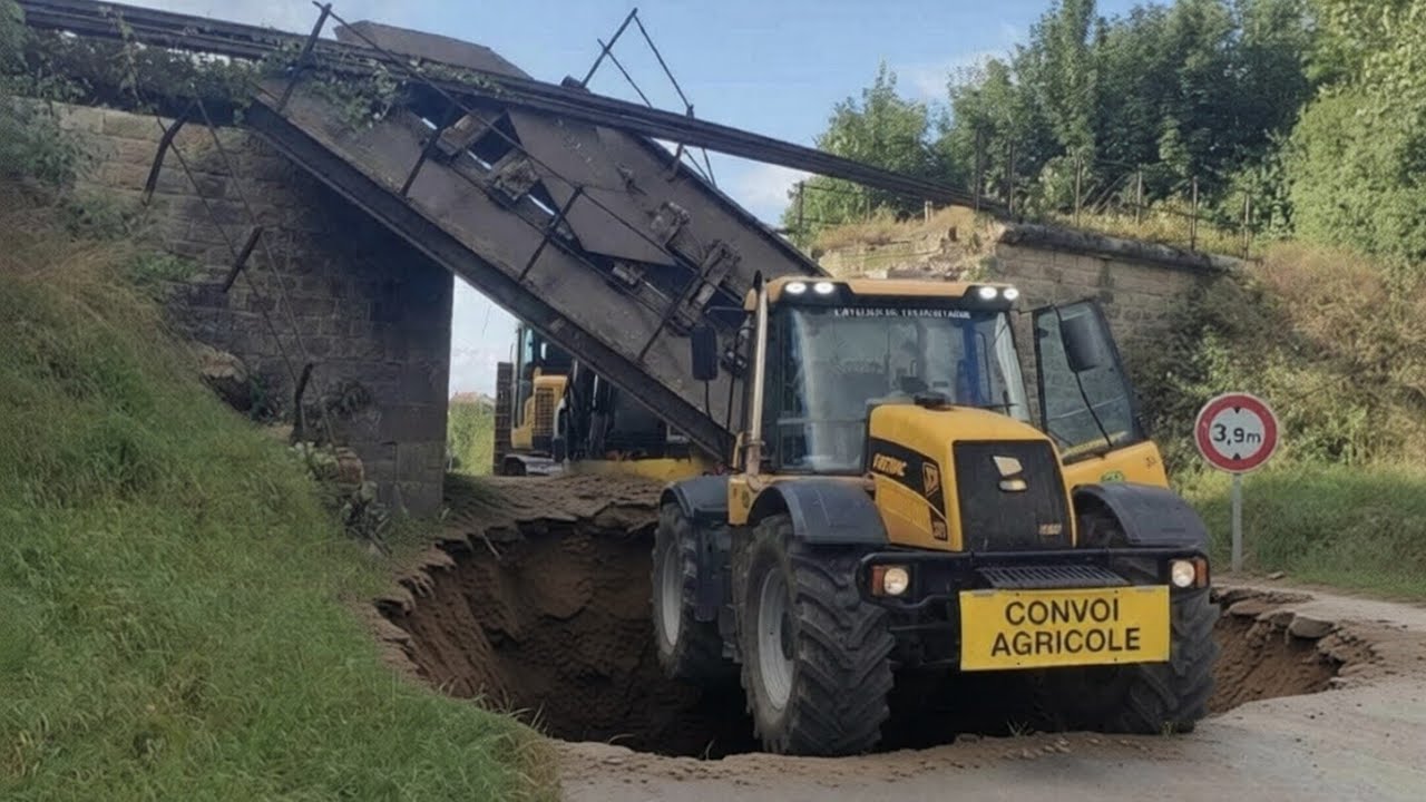 If It Wasn't Filmed No One Would Believe It! Crazy Tractor Stunts Idiot On An Excavator In The River