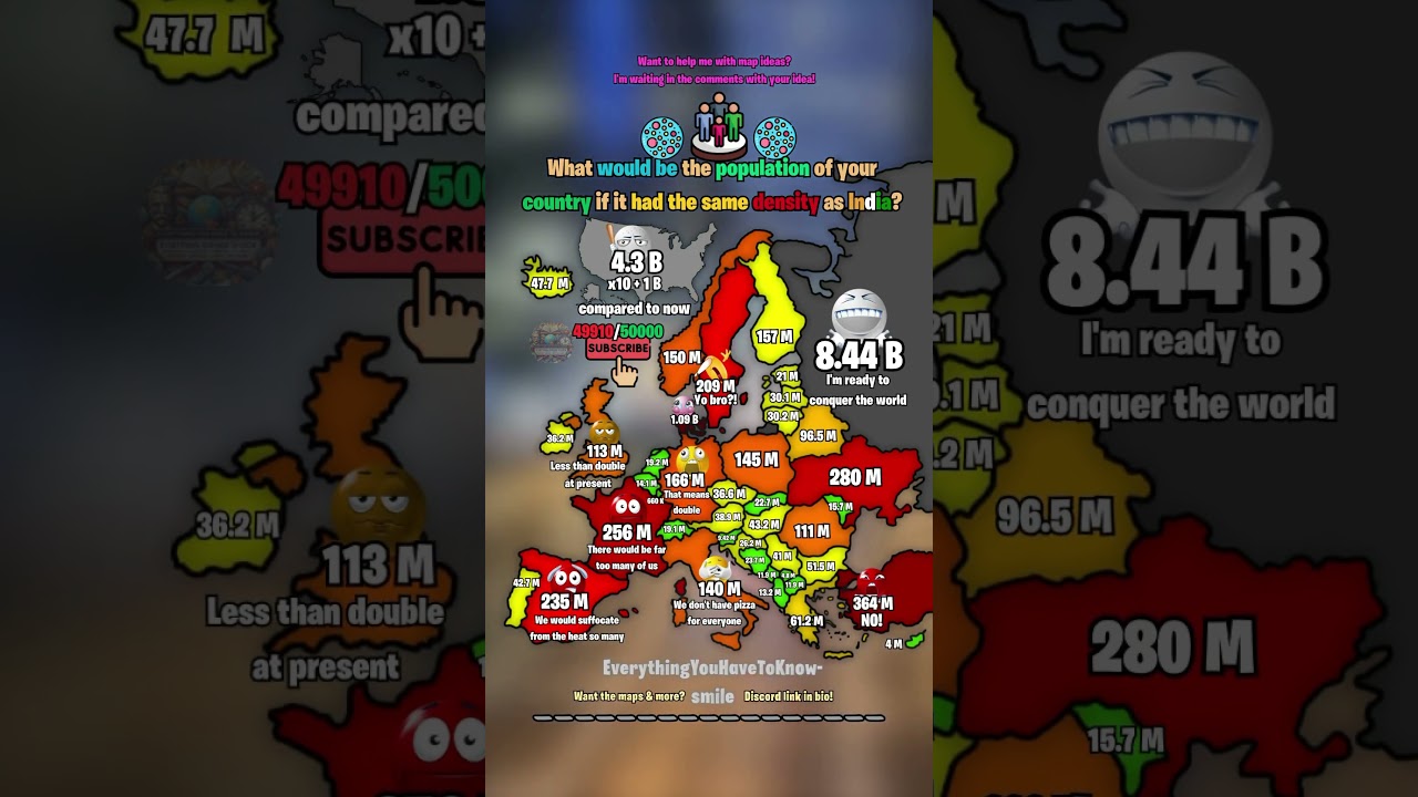 What would your country's population be with the density of India? 🧑&zwj;🧑&zwj;🧒&zwj;🧒🗿#shorts #map