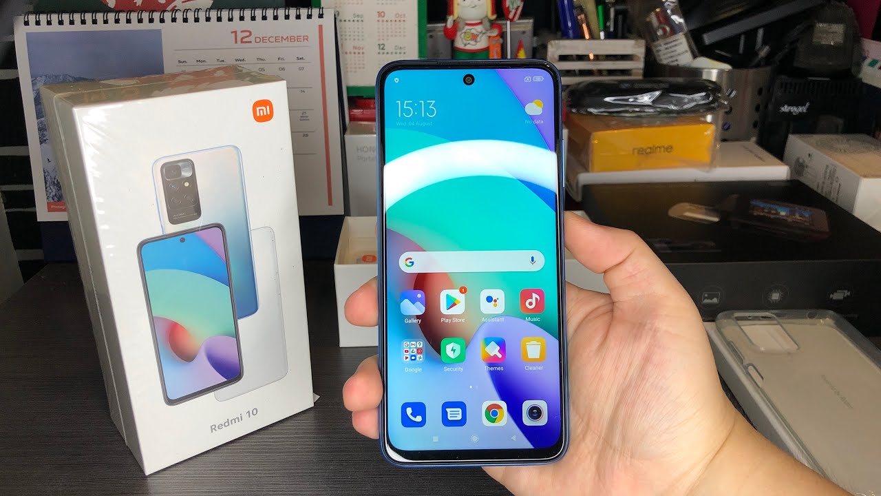 Xiaomi Redmi 10 Unboxing + First Boot Up (Sea Blue)