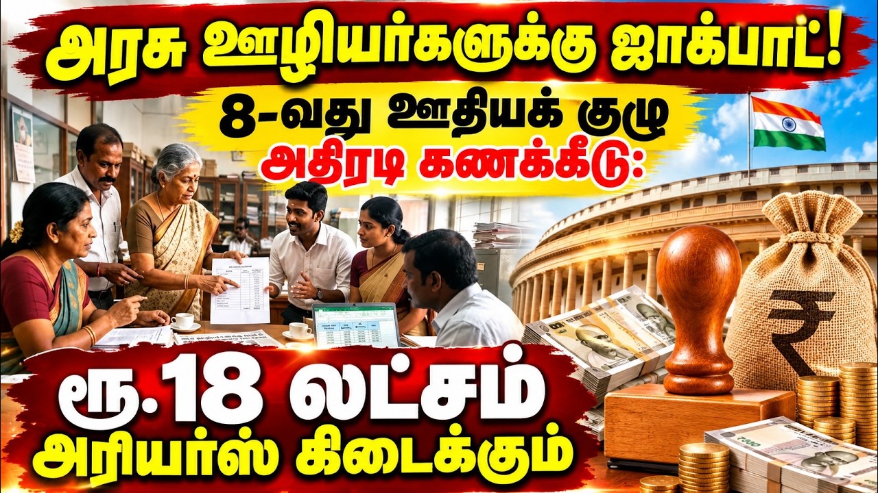 🔴8th Pay Commission Latest News Tamil | 18 Lakhs Arrears Calculation Explained | Fitment Factor 2.57