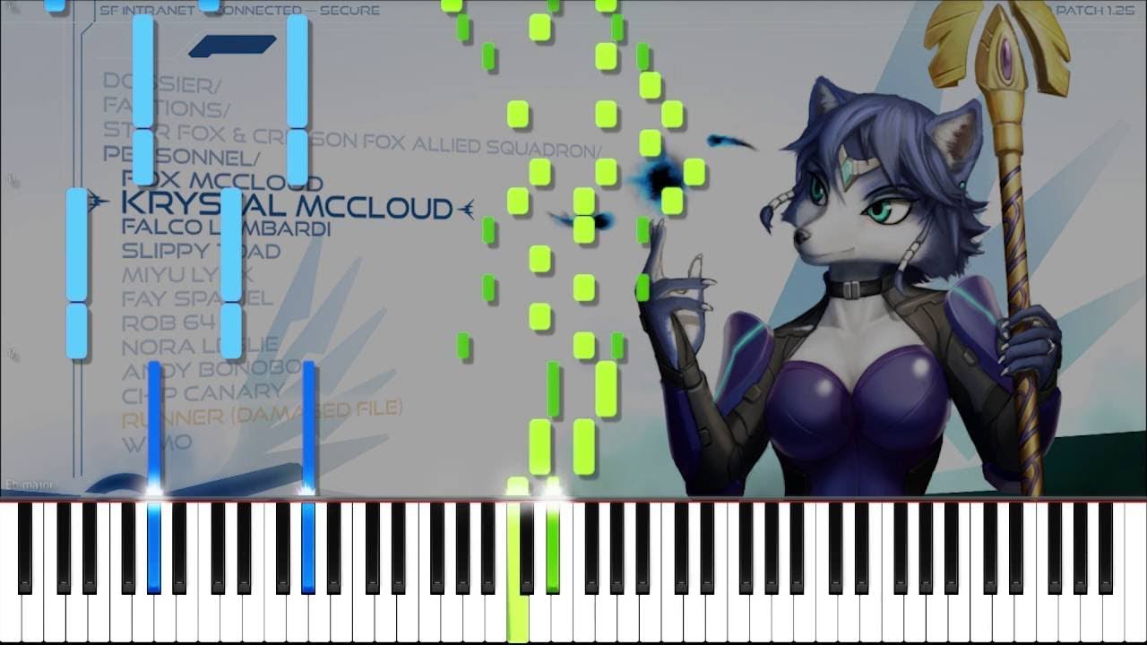 Star Fox // Fox's Forgotten Love, Krystal | LyricWulf Piano Tutorial on Synthesia
