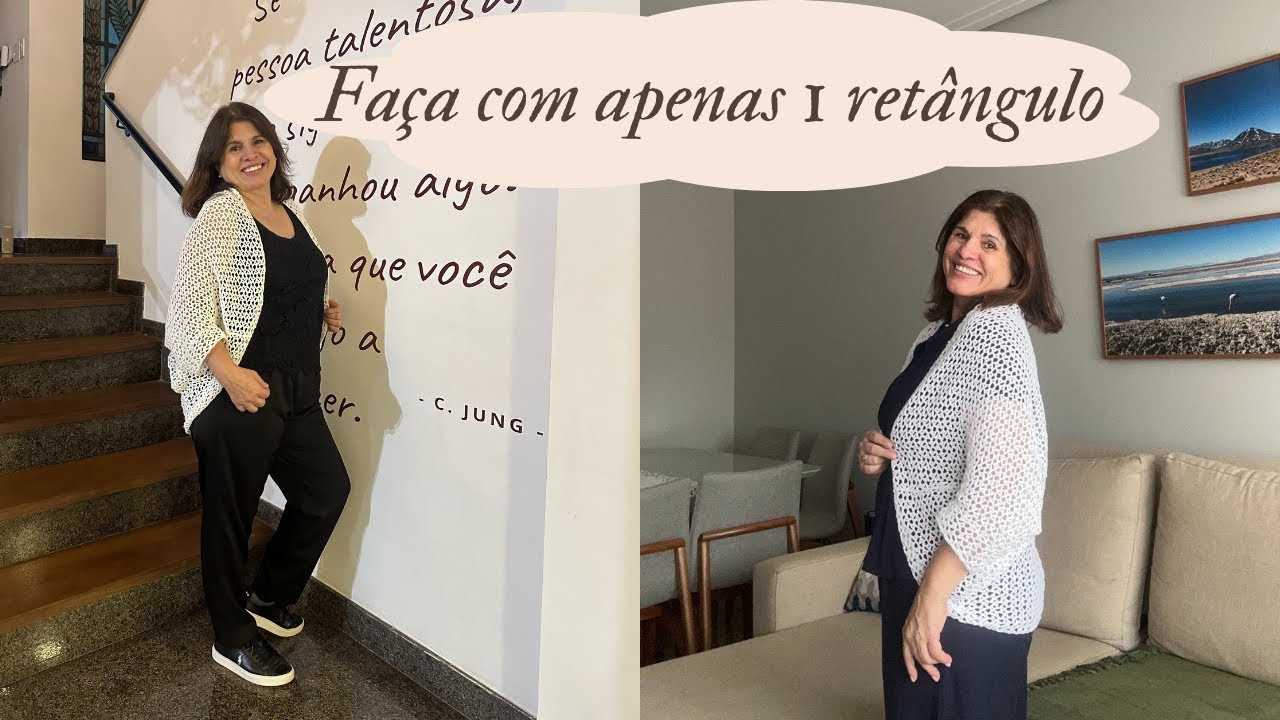 CASACO CASULO EM CROCHE | Faça apenas 1 retângulo e crie peças exclusivas
