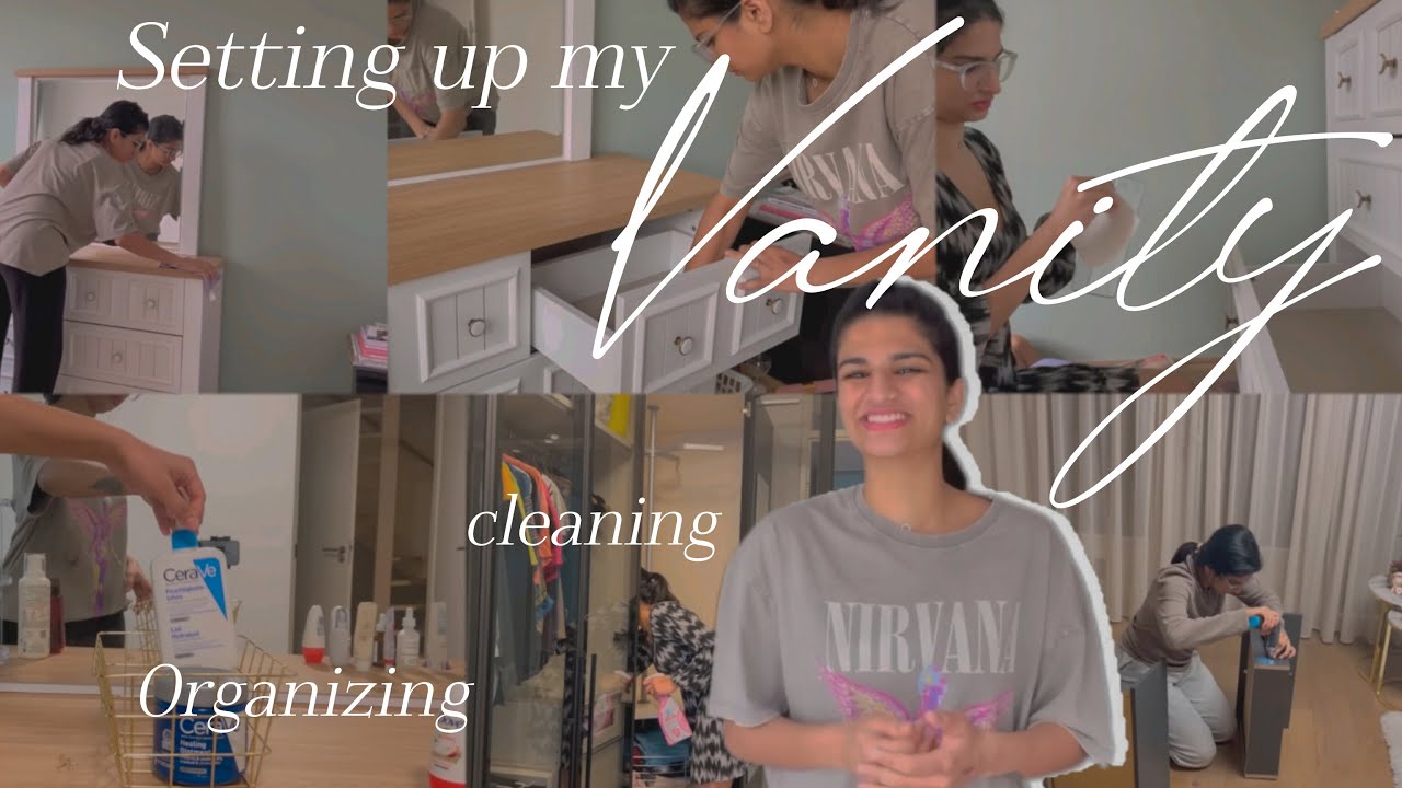 Organizing my dressing room | My new vanity desk | Cleaning and organizing video