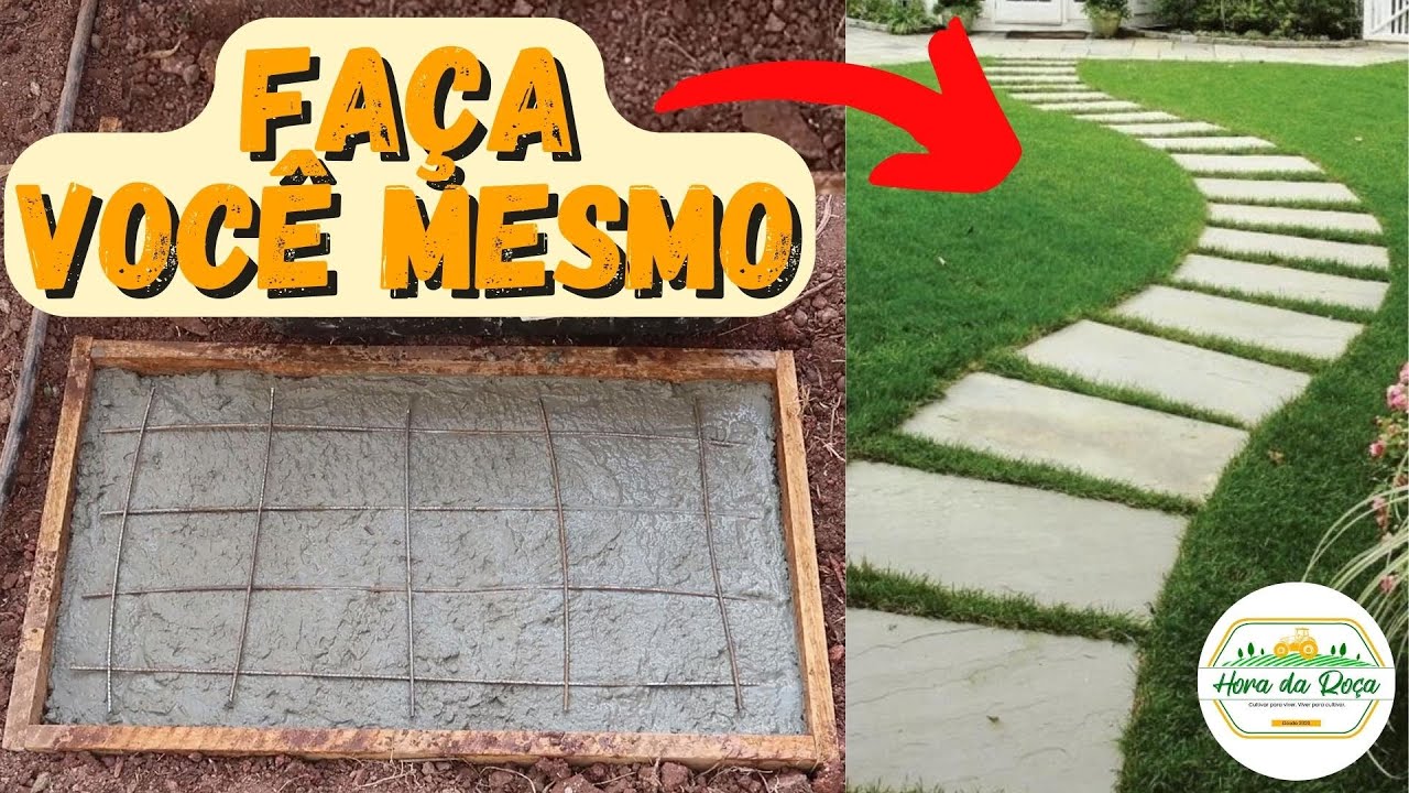 Como fazer e colocar PISANTES de concreto para o seu jardim (RÁPIDO E BARATO)