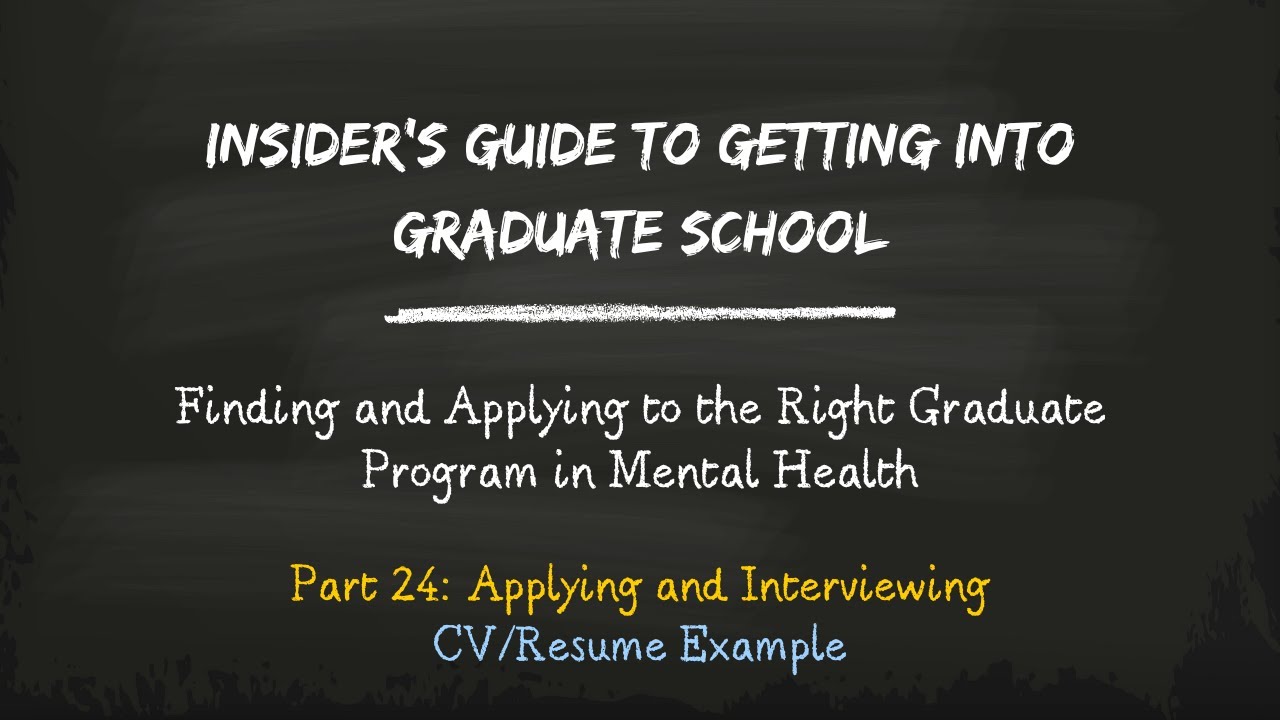 Part 24:  CV / Resumé Example