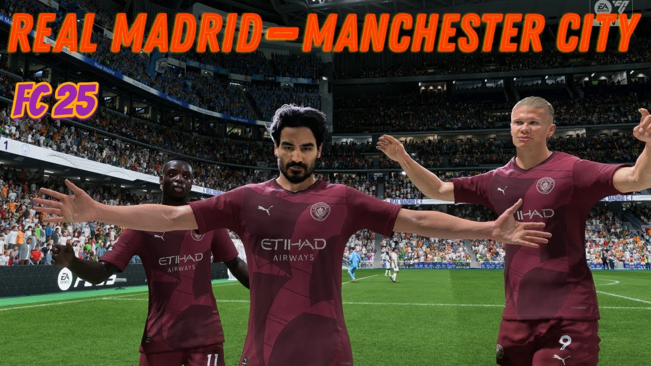 Реал Мадрид - Манчестер Сити, зрелищный футбол, без комментарий. FC 25 [4K60] PC