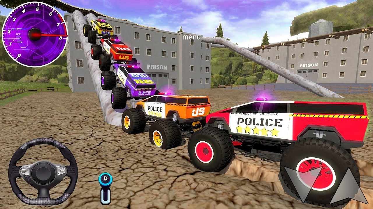 Juegos De Carros Police Monster Truck Impossible Driver Car Extreme Racing For Android Mud Gameplay