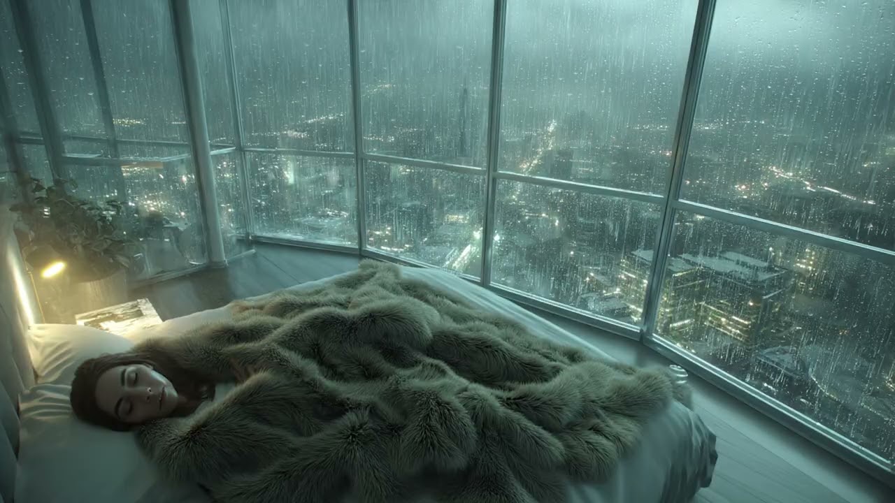 Above the Storm with Annie | Thunder and Rain in a High-Rise Glass Apartment ⚡🌧️