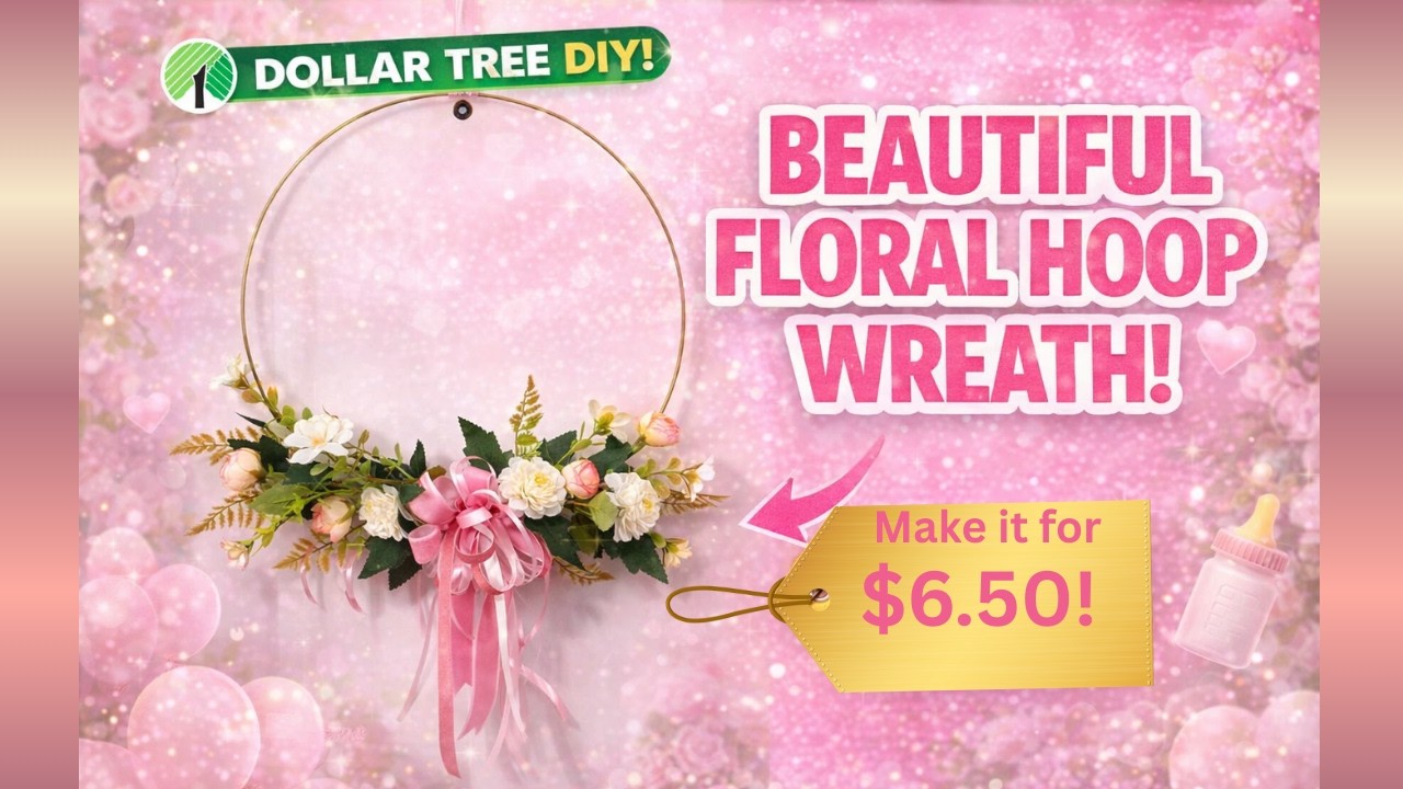Elegant Floral Hoop Wreath 🌸 Soft Pink & White DIY for Any Room