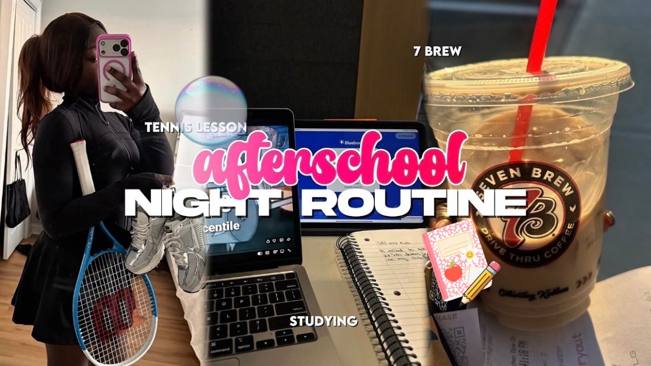 *REALISTIC* AFTER SCHOOL NIGHT ROUTINE✰|| 7 brew, studying, new phone, tennis lesson, etc.