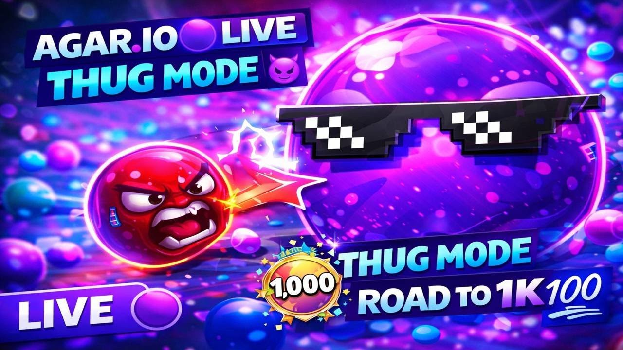 AGAR.IO 🔴 LIVE | THUG MODE 😈 | ROAD TO 1K SUBS 💯